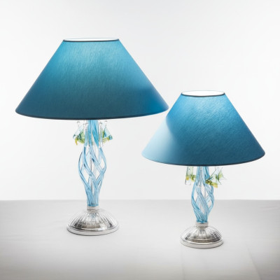 Lámpara de mesa lámpara de araña cristal lámpara azul