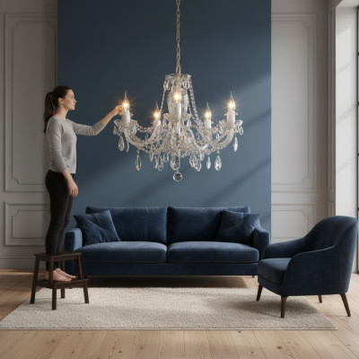 -Candelabro de cristal Luster Lámpara colgante Lámpara Lámpara Lámpara de techo Bohemia