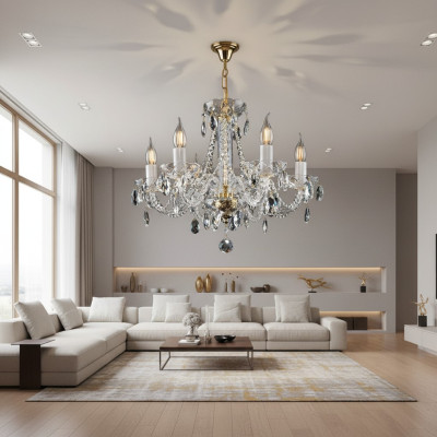 XXL Gran Hotel Araña Salles Lámparas Cubierta de Cristal Luces Lámpara Corona