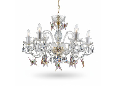 Diseño Lámpara araña Bohemia oro cristal lámpara lámparas luces techo luminaria
