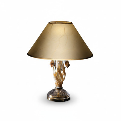Lámpara de mesa antigua con cristal