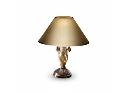 Lámpara de mesa antigua con cristal