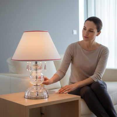 Lámpara de mesa de estilo antiguo Lámpara de araña de cristal Lámparas Luces Iluminación