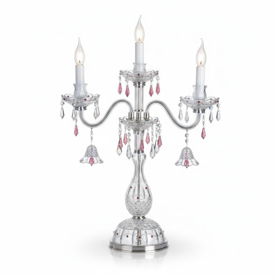 Estilo barroco lámpara de mesa candelabro luces de mesita de noche Bohemia