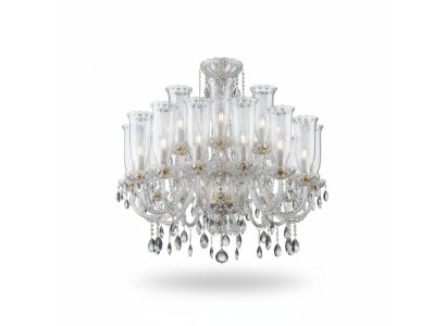 XXL lámpara 24x candelabros palacio Villa D'Este luces lámpara de cristal candelabros.