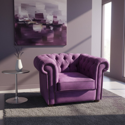 Chesterfield sillón sofá tapizado de 1 plaza de terciopelo diseño sofás sofas