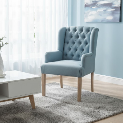 Gris Chesterfield Conjunto de Sillones de diseño, muebles de asiento de lujo, juego de 4 unidades.