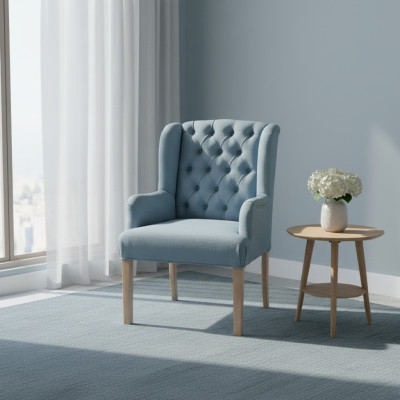Sillas azules Chesterfield, elegantes sillones, mobiliario de hotel, silla tapizada, set de 6 unidades.