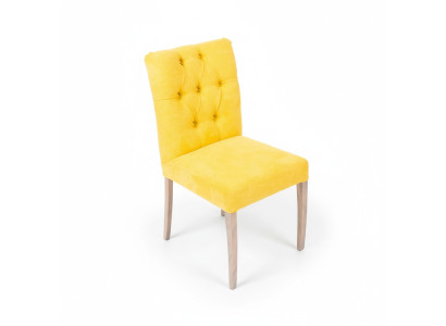 Diseñador Sillas amarillas Chesterfield Conjunto de sillas x2