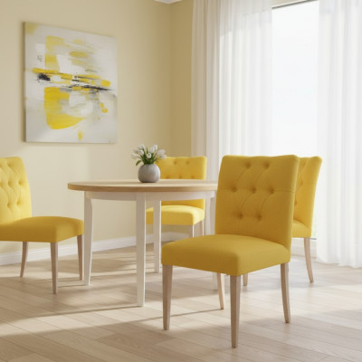 Diseñador Sillones Amarillos Chesterfield Juego de Sillas de Hotel Conjunto de 4 Piezas.