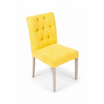 Sillas modernas de diseñador Chesterfield amarillas, conjunto de sillas elegantes tapizadas x10 piezas.