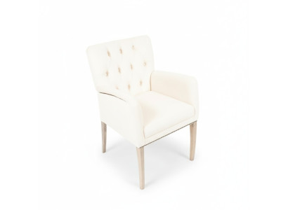 Conjunto de asientos Chesterfield blancos para el comedor, grupo de sillas x4 sillones butacas.