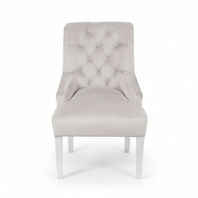Moderno sillón Chesterfield tapizado en blanco Sillón de lujo para una plaza