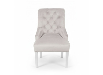 Moderno sillón Chesterfield tapizado en blanco Sillón de lujo para una plaza