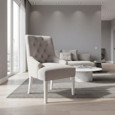 Sillas de diseño Chesterfield Conjunto de tapicería para hoteles Grupo de 4 sillas.