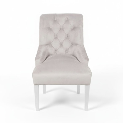 Sillas Chesterfield grises con cojín de golpeador, diseño elegante, juego de sillas de hotel x6 grupo.