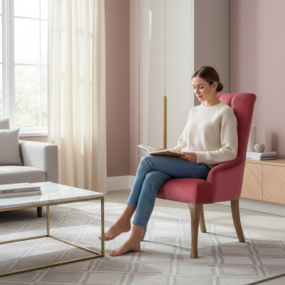 Diseño de sillas Chesterfield de hotel tapizadas en textil grupo de 2xset.
