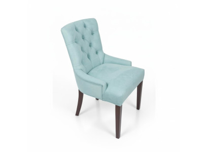 Conjunto de 4 sillas azul claro diseñadas Chesterfield.