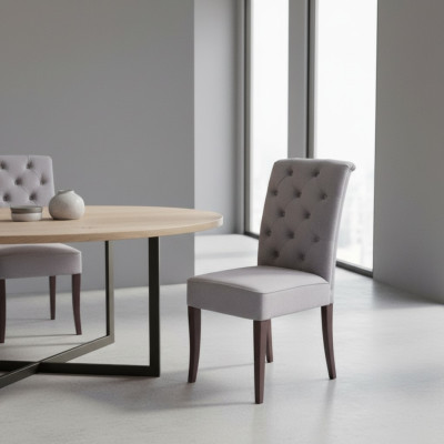 Diseño de silla Chesterfield, grupo de sillas de hotel de tela tapizada, conjunto de 2 unidades.