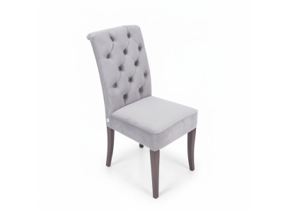 Grupo de sillas Chesterfield gris de diseñador, juego de muebles de asientos x4- conjunto de sillas.
