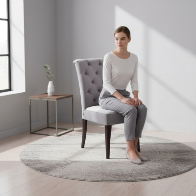 Silla de diseño Chesterfield set de 6 sillas nuevas de tela para grupo de hoteles.