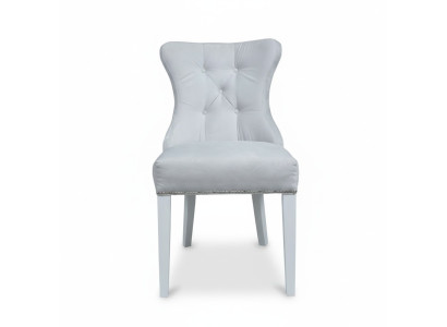 Silla gris acolchada Chesterfield del diseñador Einitzer, sillas de respaldo para comedor muebles de comedor.