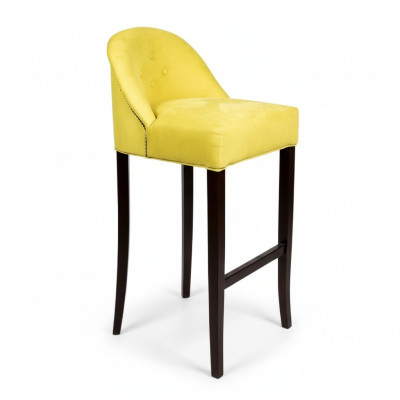 Taburete de bar Chesterfield amarillo, un asiento moderno de lujo para salas de estar.