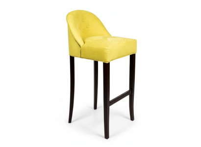Taburete de bar Chesterfield amarillo, un asiento moderno de lujo para salas de estar.