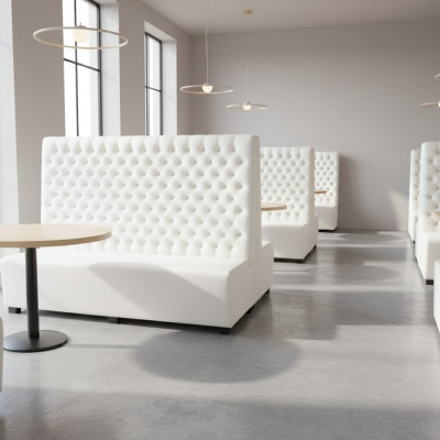 Banco Americano, bancos, restaurante Chesterfield, tienda de muebles, sofá de cuero.