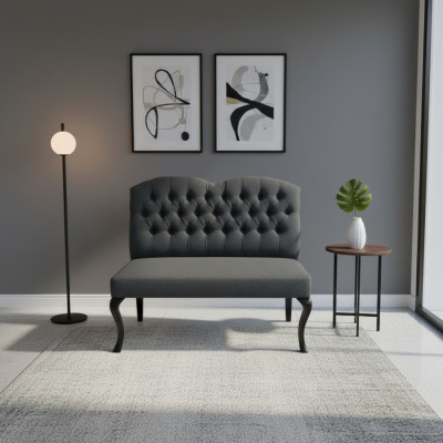 Sofá tapizado de tela Chesterfield Banco Decoración Restaurante Tienda de tela Banco de asientos