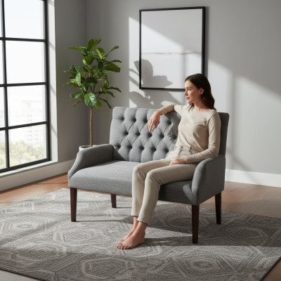 Banco Sara Banco tapizado Banco de diseño Mueble de asiento Chesterfield