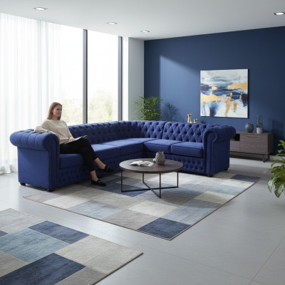 Sofá esquinero de diseño Claudyna Sofá cama con función de cama Sofá acolchado Textil