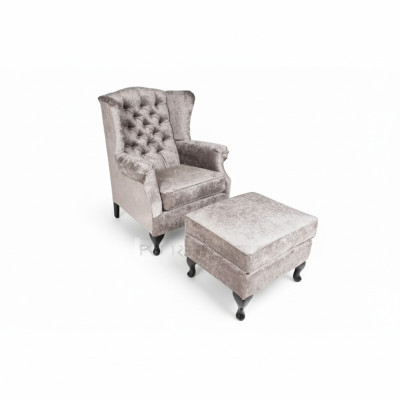 Taburete Beige de diseñador de lujo, taburete acolchado de asiento textil para relajarse junto al sofá.
