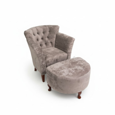 Taburete Reposapiés Taburete auxiliar Otomana Banco Chesterfield Tapizado Asiento Nuevo