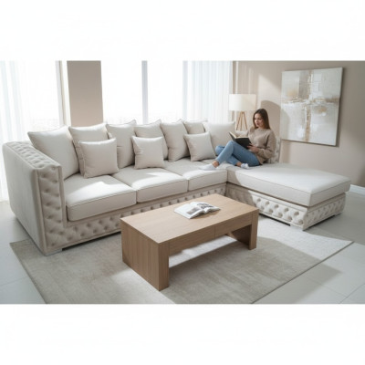 Sofá de diseño Chesterfield esquinero Tapizado Asiento Sofá rinconera de estilo moderno en textil