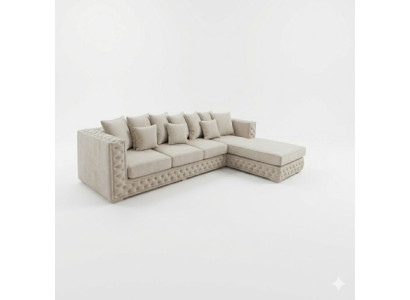 Sofá de diseño Chesterfield esquinero Tapizado Asiento Sofá rinconera de estilo moderno en textil