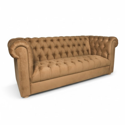 Sofá de tres plazas, tapizado, diseño sofá Chesterfield, sofás de cuero.