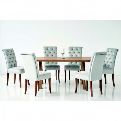 Diseño de mesa de comedor 4 sillas de respaldo Chesterfield Comedor 5 piezas conjunto
