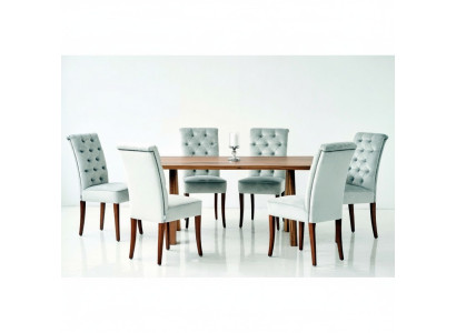 Diseño de mesa de comedor 4 sillas de respaldo Chesterfield Comedor 5 piezas conjunto