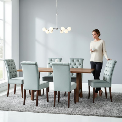 Mesa Mesa de comedor moderna Diseño de madera Mesa de madera Mesas de estar Comedor