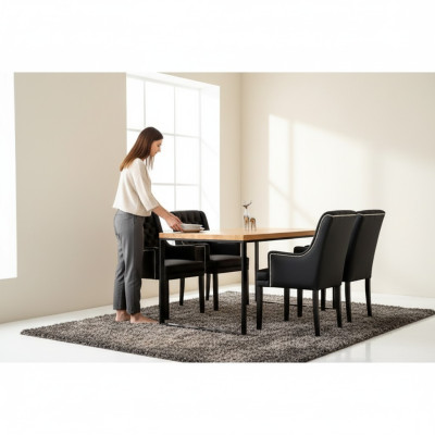 Mesa Mesa de comedor Cocinas Mesa extensible de madera moderna de madera.
