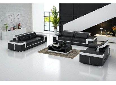 Diseño sofá tapizado sillones de cuero moderno juego de sofá completo de 3+1 plazas nuevo