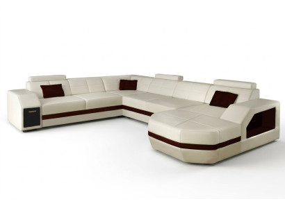 Sofá de cuero de diseño moderno con USB, sofá esquinero, conjunto de sofás, sofá de esquina.