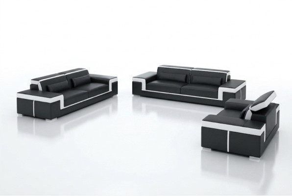 Diseño de sofá de cuero sofá tapizado sofás de tres plazas en el salón asiento nuevo