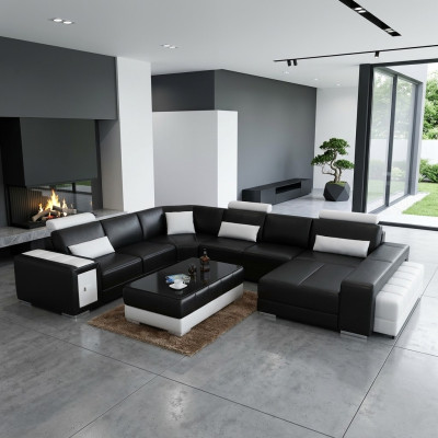 Gran sofá de esquina de diseño tapizado, conjunto de sofás de esquina, sofá, conjunto de muebles de salón con USB nuevo.