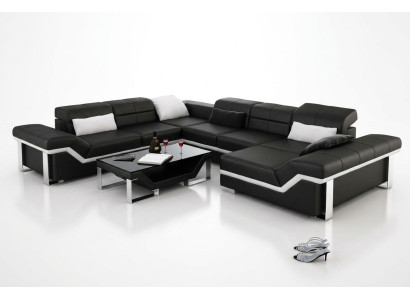 Moderna zona de estar Sofá de cuero Sofá en forma de L Sofá Tapizado Sofá paisajístico K5007 + USB