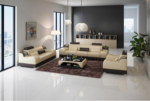 Sofá conjunto de sofá tapizado sofá 3+3 Juego completo Conjuntos de diseño de sillones de cuero 2 piezas.
