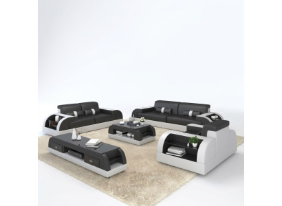 Sofá conjunto de sofás tapizado sofá 3+1 conjunto completo de sillones en cuero de diseño de 2 piezas.
