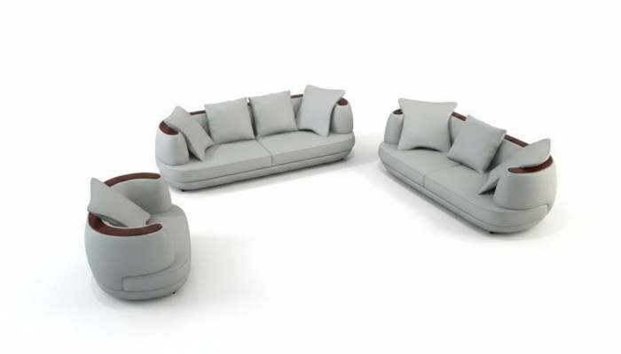 Sofá de cuero USB Juego de sofás 3+2+1 Sofá Asiento Acolchado Conjunto de sofá Conjuntos