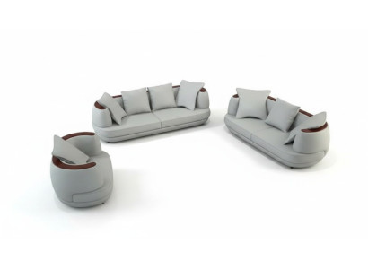 Sofá de cuero USB Juego de sofás 3+2+1 Sofá Asiento Acolchado Conjunto de sofá Conjuntos